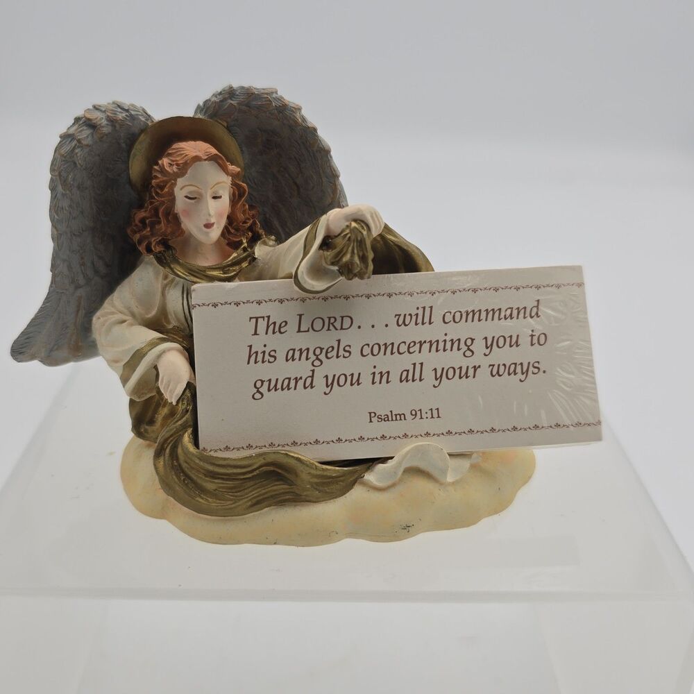 Vintage 1997 Zondervan Guardian Angel Scripture Card Holder w/ Bible Verse Cards